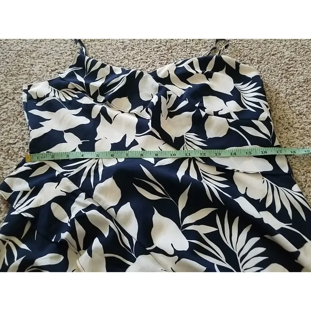 Banana Republic Women's Floral Adjustable Spaghetti‎ Strap Dress Size 14 Lined
